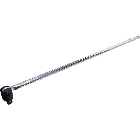 1 - Clé à cliquet - Poignée articulée - Acier chrome-vanadium - Tête pivotante 180° - Pour serrage haute précision - Chromé - 20x100 cm
