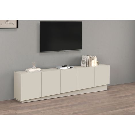 Meuble TV moderne 225 cm coloris cachemire Valencia (1/5)