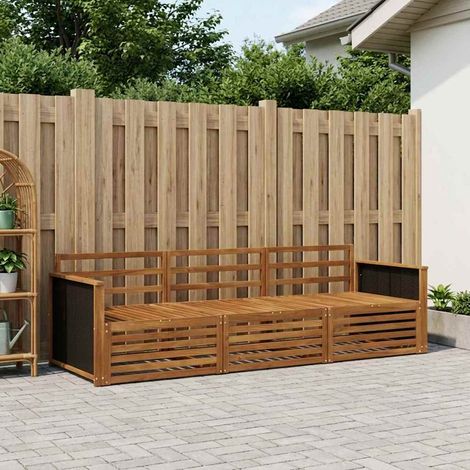 vidaXL Outdoor-Sofagarnitur 3 pcs Natur Massivholz Akazie (1/5)