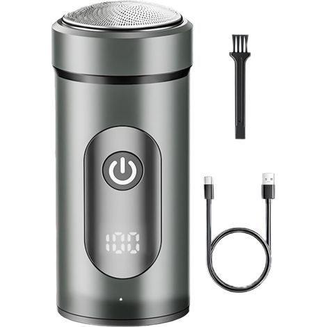 Mini-Reiserasierer mit Netzklinge in Reisegröße – Gunmetal (1/4)