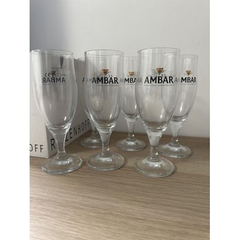 Lot de 6 verres à bière espagnole Ambar - 25 cl - Neufs