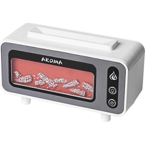 Humidificateur à effet flamme de cheminée, diffuseur d'arômes 7 couleurs de flamme, sans eau, arrêt automatique, idéal pour la chambre, le yoga et la salle de sport. (1/5)