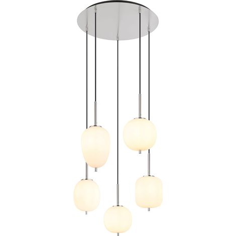 Globo - suspension - Blacky I - blanc - verre - Ø 58cm - E14 - (1/4)