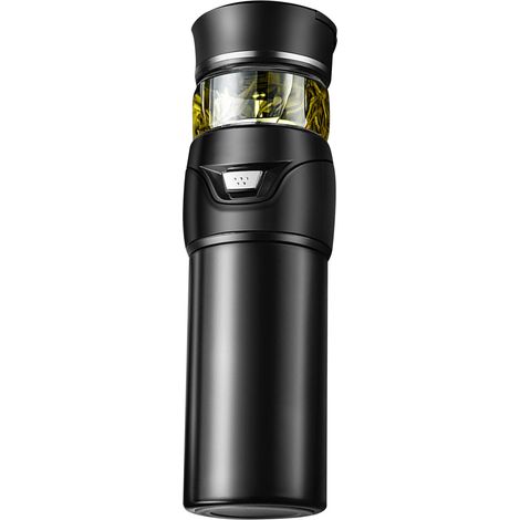 Tea Bottle with Infuser Tea Tumbler Stainless Steel Double Layer Insulated Cup for Men Daily Office Home Black