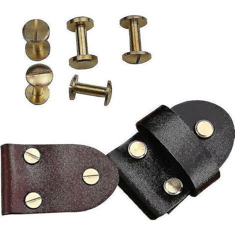 10x Vis à boucle pour ceinture arquée, clou Chicago pour artisanat du cuir, rivet en laiton massif à tête plate, 4-10 mm - 4 mm (1/5)