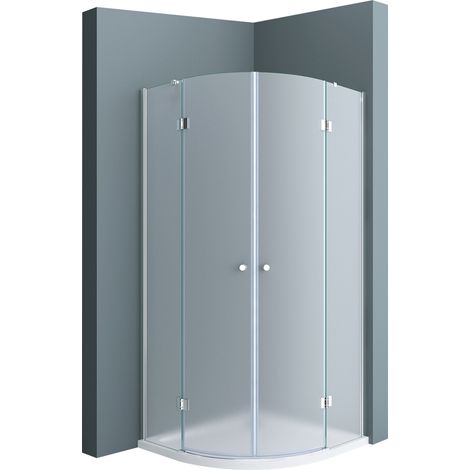 doporro Viertelkreisdusche Duschkabine Ravenna02VS 90x90x190cm Duschabtrennung inkl. flache-Duschwanne ESG-Sicherheitsglas Satiniert Easy-Clean-Beschichtung (1/5)