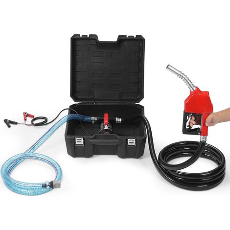 Pompe Transfert Diesel 37,8 L/min Pompe Transfert Carburant Électrique Portable avec Buse de Carburant Haut Débit 12 V CC, Tuyau d'Entrée Sortie pour Diesel Kérosène Carburant de Transformateur (1/5)