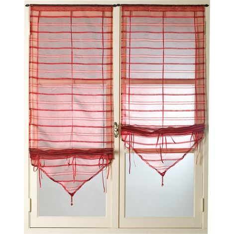 Paire de petits voilages ajustables Bordeaux 57x160 cm