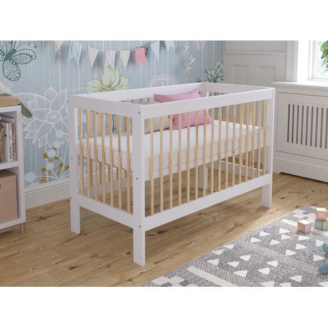 Luca Cot Bed 120x60cm (White/Pine)