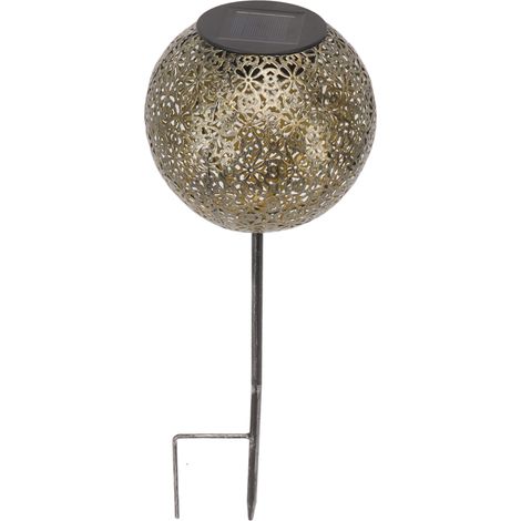 Dekorative LED-Solar-Gartenleuchte, durchbrochenes Design, zur Dekoration von Wegen und Gärten, zum Einbetten in den Boden. (1/5)