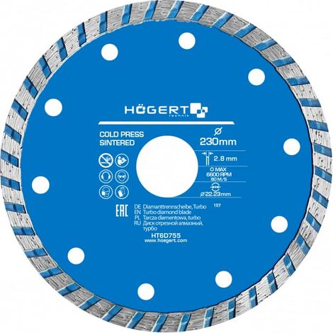 Hogert tarcza diamentowa 230x22,2/turbo
