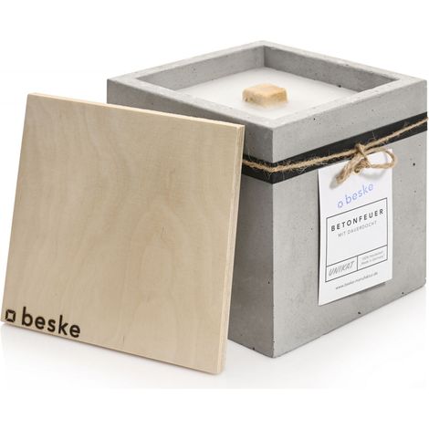 Betonfeuer Fuego Tischfeuer Garten-Fackel Outdoor-Kerze mit Dauerdocht inkl. Löschbrett