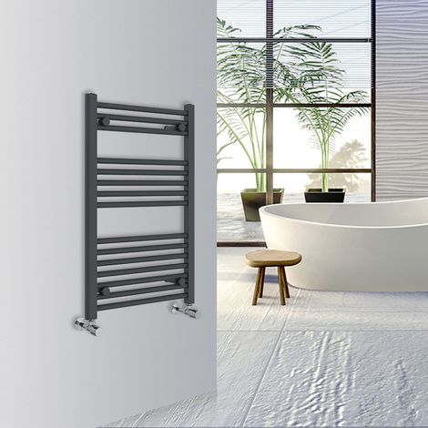 Warmehaus Straight Bathroom Heated Towel Rail Warmer Radiator Central Heating 800x500mm Anthracite