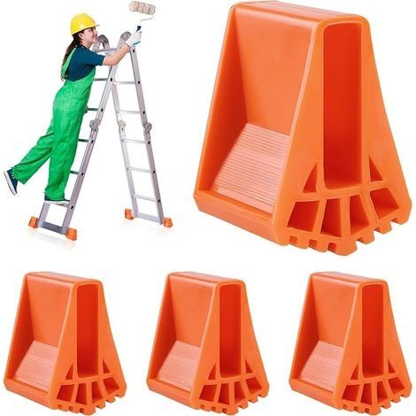 – Couvre-pieds d'échelle antidérapants – Lot de 4 pièces – Plastique durable – Installation facile – Compatible échelles télescopiques (1/4)