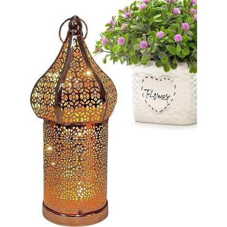 Lampe décorative LED - Lustres Lanterne en fer sans fil alimentée (1/5)