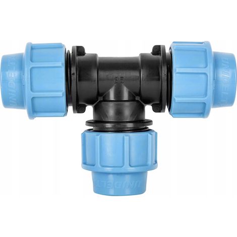 Raccord en T en PE 25 × 25 × 25 mm - Noir - Raccordement de haute qualité - Pour les installations d'eau