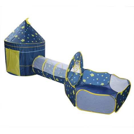 Tente 3 en 1 pour enfants : piscine à balles, tunnel de jeu, ciel étoilé, maisonnette. (1/5)