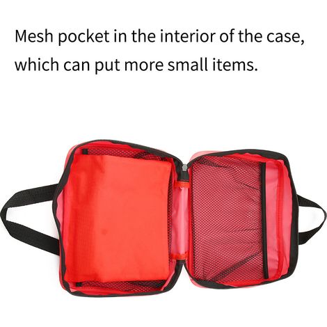Boîte de rangement médicale pour la maison, l'extérieur et les voyages, trousse de premiers secours rouge d'urgence (1/5)