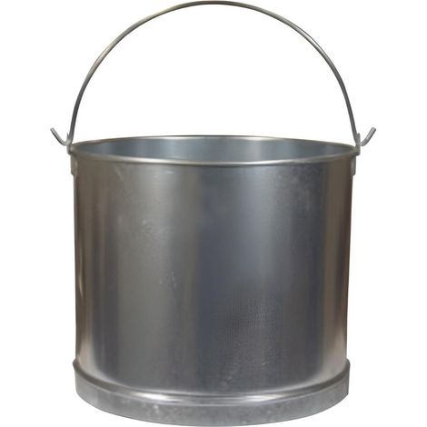 Seau à cendres droit en Zinc coloris Gris - Hauteur 23 x Ø 25 cm