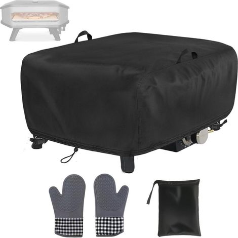 Pizzaofen Abdeckung 62x62x28cm Wasserdicht mit Handschuhen