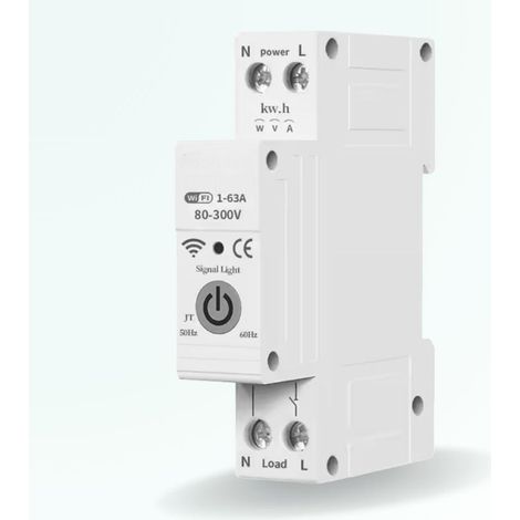 Interrupteur modulaire WIFI connecté avec programmateur - 63A - avec mesure de consommation