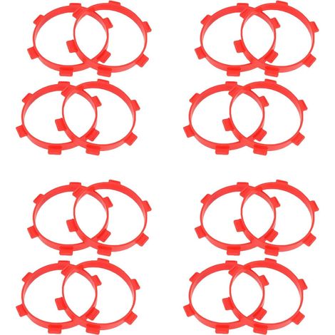 16PC Bandes de Colle de de Pneus en Caoutchouc DiamèTre 85Mm pour RC Pièces 1/8 1/10 Accessoires Camions Court Parcours Outils Rouge (1/5)