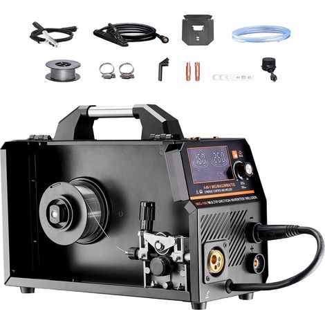 Soudeuse MIG 160A, 4-en-1 MIG/Gaz, MIG sans gaz, TIG Lift, MMA, Technologie IGBT, Écran LCD (1/5)