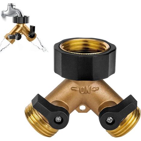 Robinet de machine à laver à double sortie, inverseur à deux voies - Filetage européen 3/4 - Diamètre 25 mm
