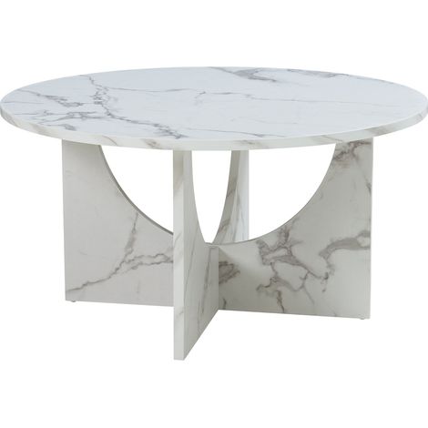 Tavolino/consolle/tavolino laterale 80 x 42 cm effetto marmo bianco 030010845