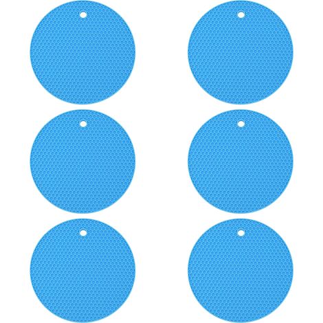 Dessous de verre en silicone pour boissons – antidérapants, antiadhésifs, restent en place, plateau profond – protègent les meubles et les tables (bleu)