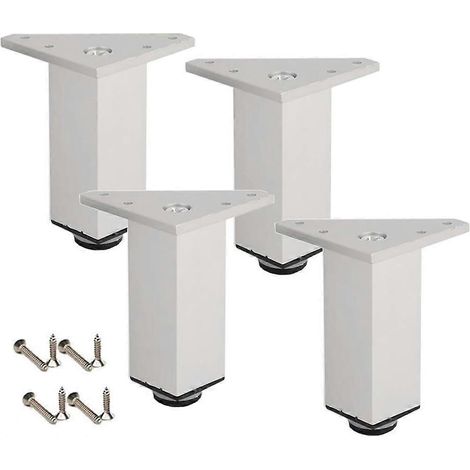 Pieds de meubles en alliage d'aluminium, pieds métalliques réglables en hauteur, pieds de canapé, pieds d'armoire, pieds de meuble TV, pieds de table basse, pieds de meuble-lavabo (30 cm / 11,8 pouces (1/5)