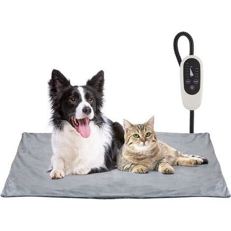 Tappetino riscaldante per animali domestici, cuccia autoriscaldante per cani e gatti, con timer, adatto a cani e gatti, con cavo di alimentazione anti-masticazione, 6 impostazioni di temperatura. (1/5)