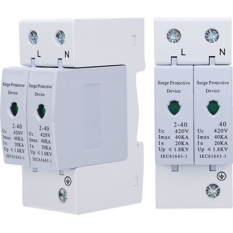 2 Stück Überspannungsschutzgerät mit Blitzschutz, elektronisches Bauteil SUP2-40 2P 40KA 420V AC (1/5)