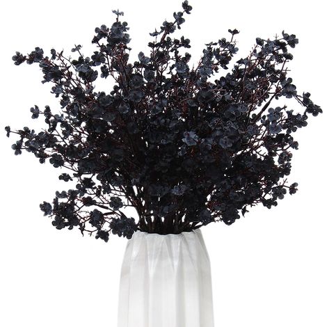 16 fleurs artificielles de gypsophile (souffle de bébé) pour décoration automnale, bouquets floraux pour vase, centre de table de mariage, noir (1/3)