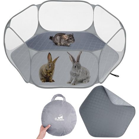 Waterproof Small Animal Playpen, Portable Fence with Washable Mat, Outdoor Enclosure for Chicks and Puppies (1/5)