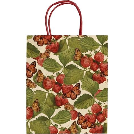 Dekorative Tasche A5 STBAG153 Erdbeeren und Schmetterlinge