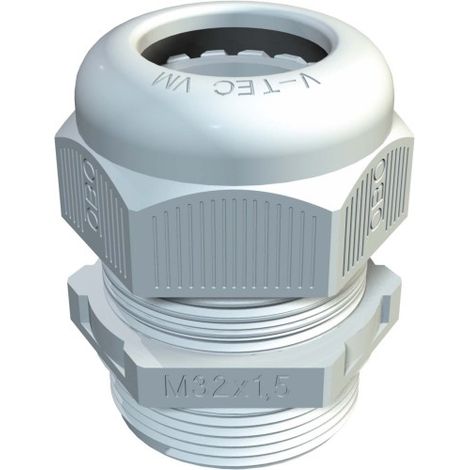 OBO Bettermann Raccordo a vite per cavi completamente metrico M63 poliammide grigio chiaro RAL 7035, 2022876