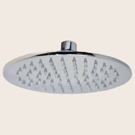 Exagonshop Soffione doccia 20 cm 6,5 mm tondo in acciaio cromo