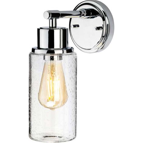 [GEBRAUCHT] B-Ware Elstead Wandleuchte Wandlampe Morvah Bad chrom poliert Glas Metall IP44 (1/2)
