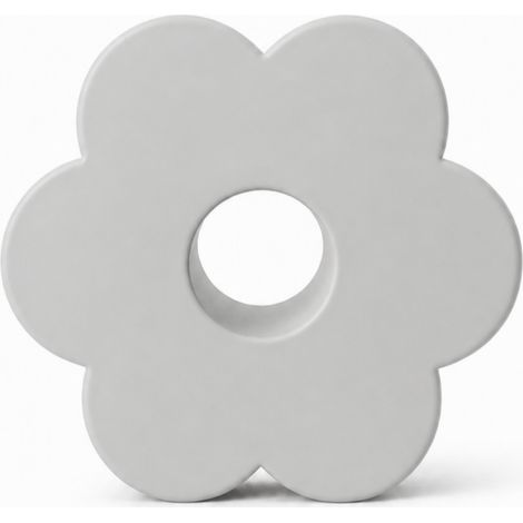 Vase décoratif gris en forme de fleur, design moderne (1/3)