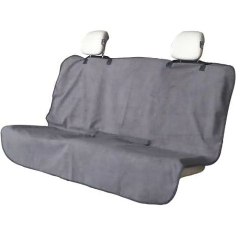 Housses de siège auto universelles pour sièges arrière, protections de siège auto universelles, housses de siège personnalisées, taille universelle, matière en tissu éponge (sièges arrière - gris) (1/5)