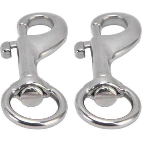 2 Crochets à Mousqueton Rotatifs 316 Inox Marine Œil Fileté 87mm pour Plongée Nautique et Bricolage (1/5)