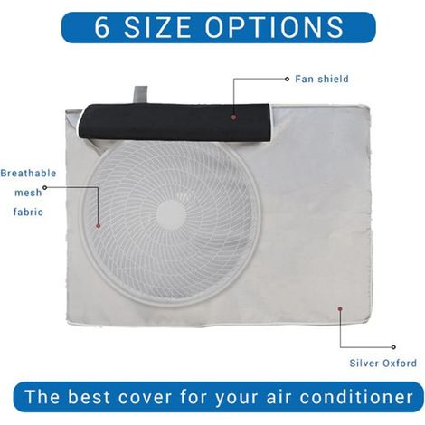 Housse Climatisation - Oxford Argenté Imperméable Anti-Neige Anti-Poussière - Pour Unité Extérieure Climatiseur - 1 Pièce (1/5)