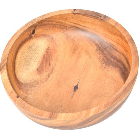Saladier en bois, récipient à fruits, vaisselle, ustensiles de cuisine, 30 x 9 cm (1/5)