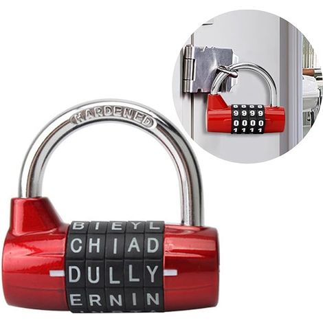 Kombinationsvorh ä ngeschloss, 5 St ü ck, F ü r Schloss Sicherheitsschloss Kombination Breitschloß Fitnessraum Schließfach Sicherheitsschloss Code (1/4)