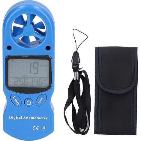 Anémomètre numérique 3V, anémomètre portatif multifonctionnel, anémomètre de température bleu (1/5)