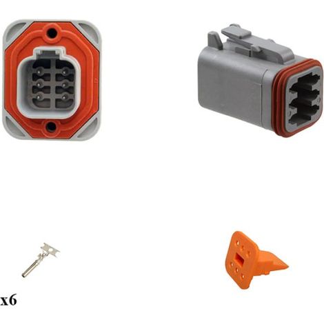 Kit Connecteur DT15 series femelle 6 Voies PCB