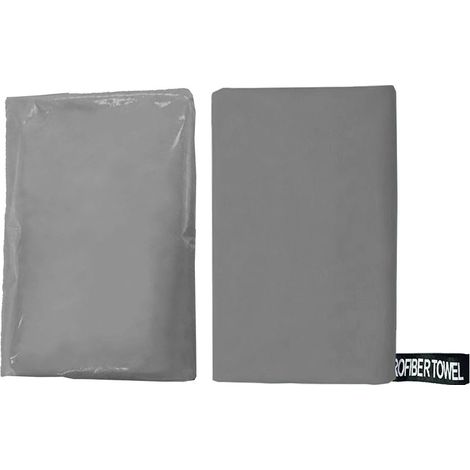 Serviette de Sport en Microfibre à Séchage Rapide 40x80 cm – Serviette Double Face Portable pour Yoga, Fitness et Natation – Gris Foncé-x