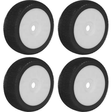 4 pneus en caoutchouc RC, adhérence optimale, haute résistance à l'abrasion, roues flexibles de 17 mm pour Redcat (blanc). (1/5)
