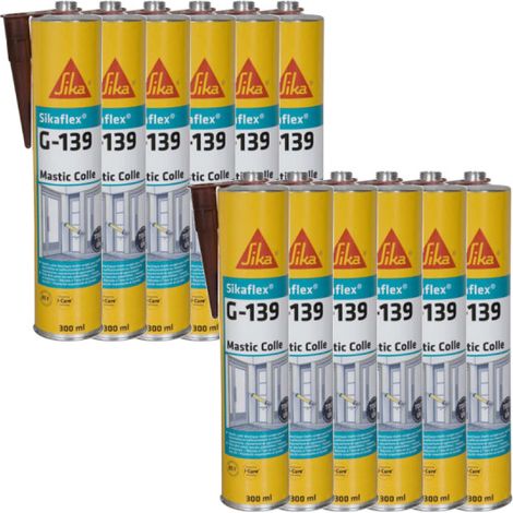 Lot de 12 mastic-colle à prise rapide SIKA Sikaflex G 139 - Marron - 300ml